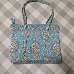 Elegant Blue Patterned Tote Bag